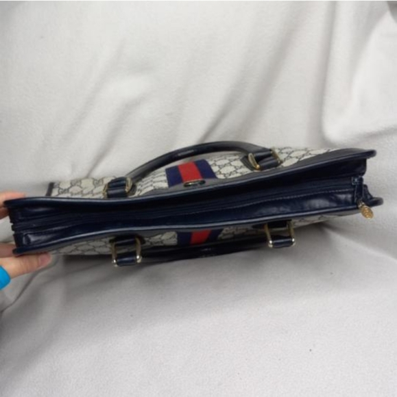 Authentic Vintage Gucci GG Monogram Supreme Sherry Web Ophidia Satchel - Picture 8 of 11